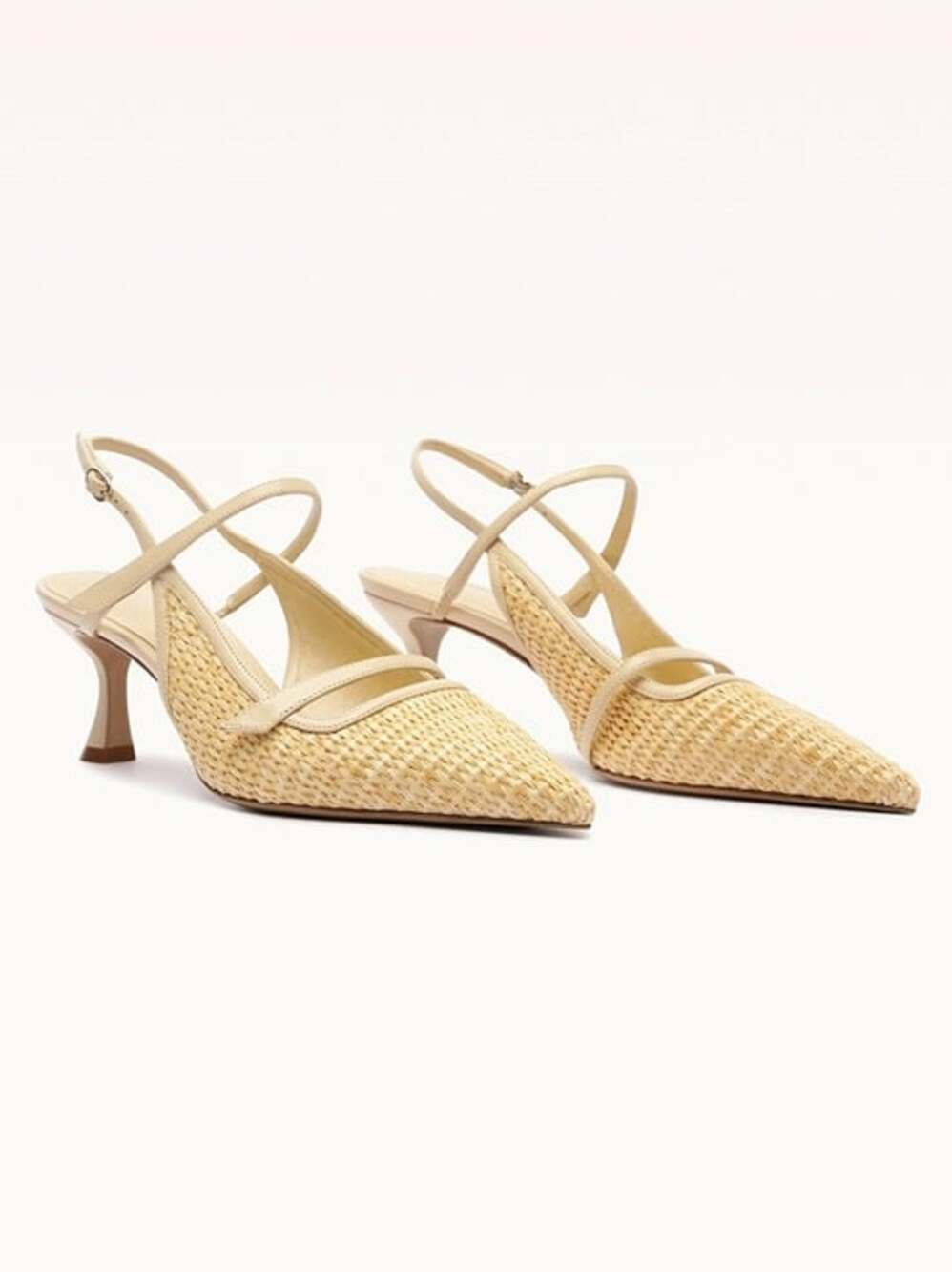 Alexandre Birman Tita Flat 60MM Raffia Slingback Pumps Size 41 (MSRP $750)